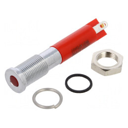 Lampa LED Roșie Ø6mm IP67 Alamă | Electronic-mag.ro | Componente Electronice