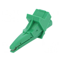 Bornă crocodil verde 12A 600VDC 20mm | Electronic-mag.ro | Componente Electronice