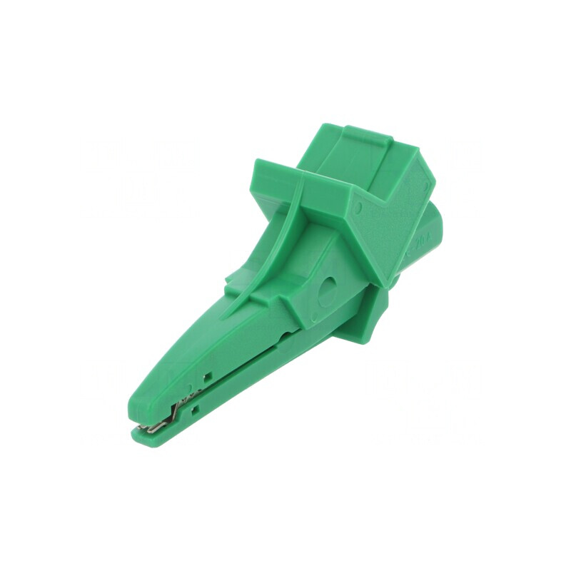 Bornă crocodil verde 12A 600VDC 20mm | Electronic-mag.ro | Componente Electronice