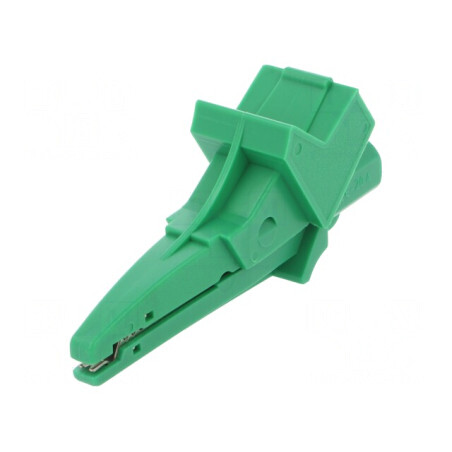 Bornă crocodil verde 12A 600VDC 20mm | Electronic-mag.ro | Componente Electronice
