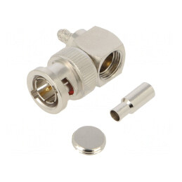 Mufă BNC tată unghi 90° 75Ω pentru cablu POM | Electronic-mag.ro | Componente Electronice