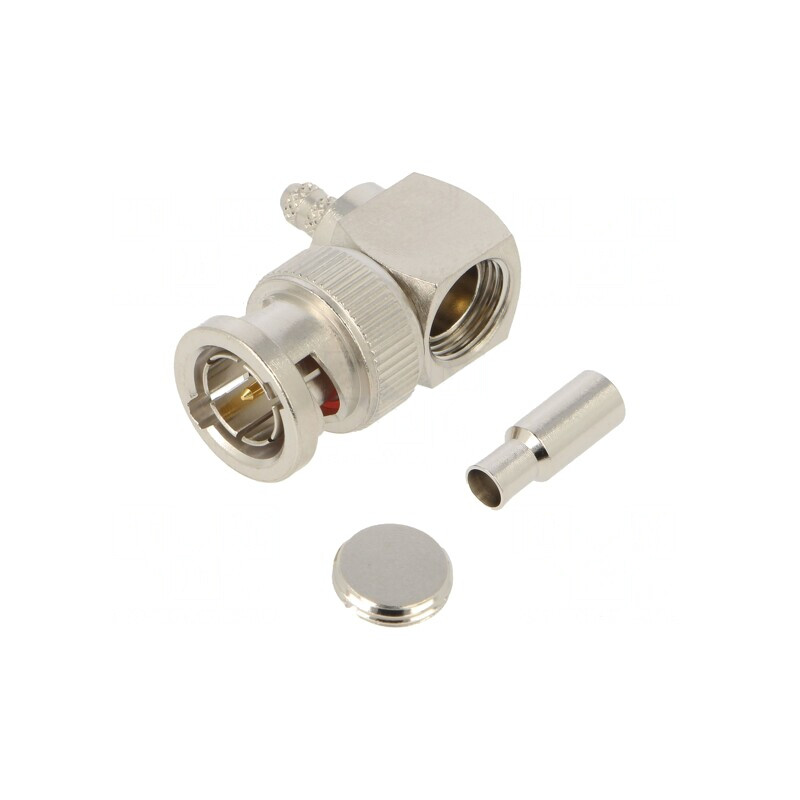 Mufă BNC tată unghi 90° 75Ω pentru cablu POM | Electronic-mag.ro | Componente Electronice