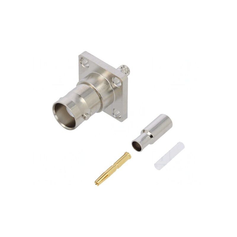 Soclu BNC mamă 50Ω crimpat cu flanșă | Electronic-mag.ro | Componente Electronice