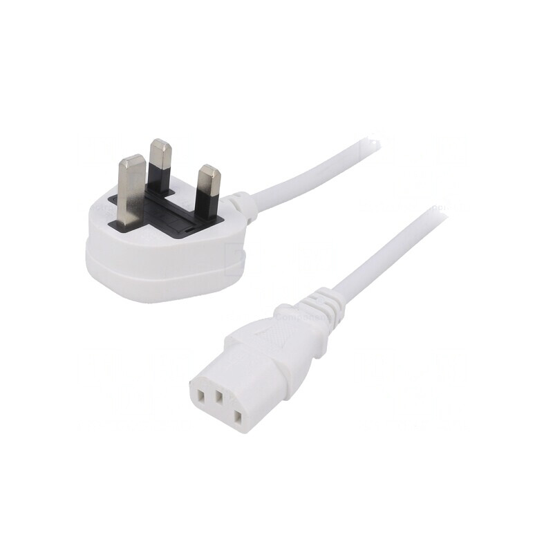 Cablu alimentare 3m alb 3x1mm2 BS 1363 la IEC C13 | Electronic-mag.ro | Componente Electronice Cablu alimentare 3m alb 3x1mm2 BS 1363 la IEC C13 | Electronic-mag.ro | Componente Electronice