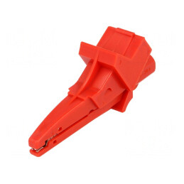 Bornă crocodil roșie 12A 600VDC 20mm | Electronic-mag.ro | Componente Electronice