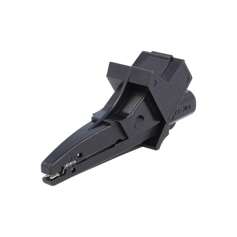Bornă crocodil 12A 600VDC neagră 4mm | Electronic-mag.ro | Componente Electronice