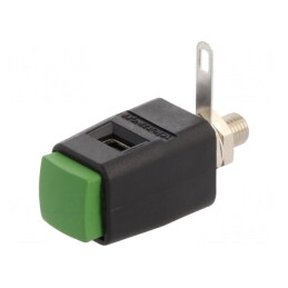 Clemă de laborator verde 70VDC 16A 29mm | Electronic-mag.ro | Componente Electronice