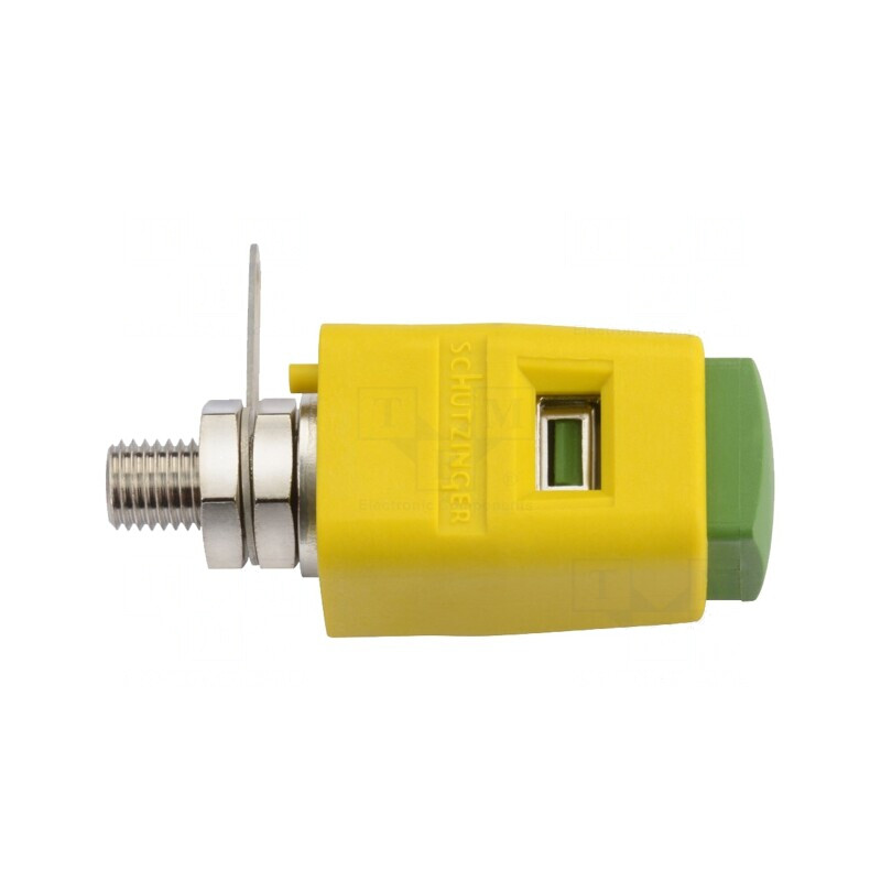 Clemă de laborator galben-verde 70VDC 16A nichelată | Electronic-mag.ro | Componente Electronice