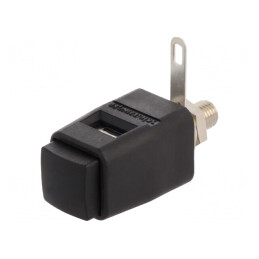 Clemă de laborator neagră 70VDC 16A 29mm | Electronic-mag.ro | Componente Electronice