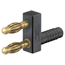 Punte stacabilă banană 4mm aurit negru 32A | Electronic-mag.ro | Componente Electronice