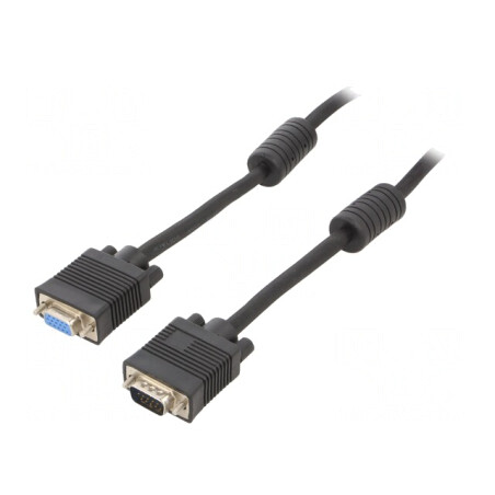 Cablu Video D-Sub 15 pini HD Negru 3m | Electronic-mag.ro | Componente Electronice