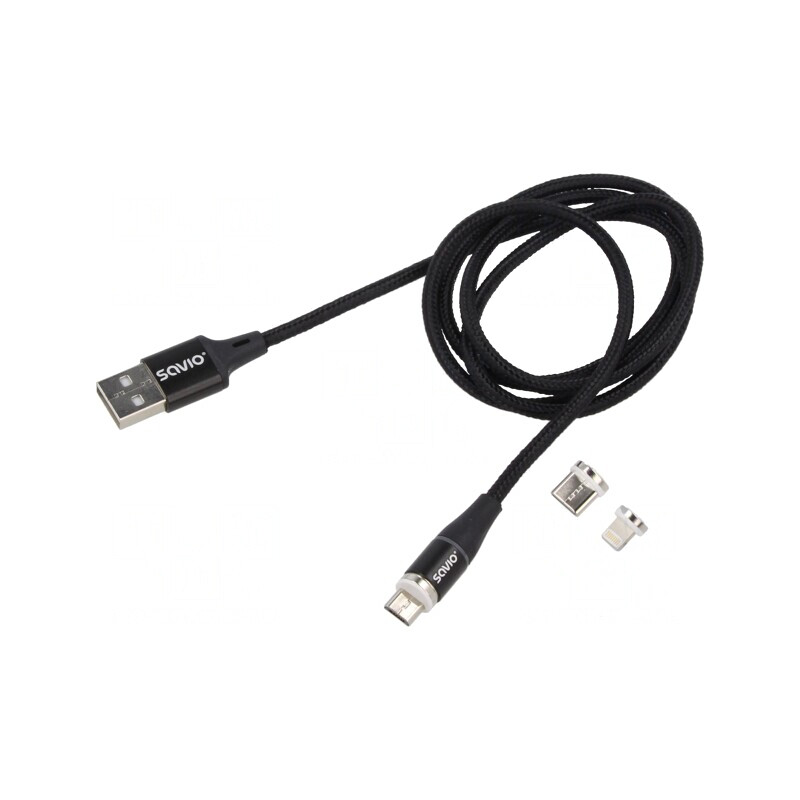 Cablu Magnetic USB 2.0 1m Negru Textil 3A | Electronic-mag.ro | Componente Electronice Cablu Magnetic USB 2.0 1m Negru Textil 3A | Electronic-mag.ro | Componente Electronice
