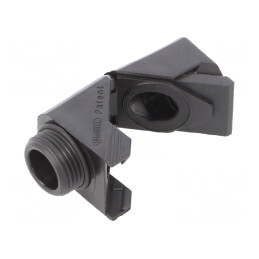 Conector unghiular PG11 IP68 negru poliamidă | Electronic-mag.ro | Componente Electronice