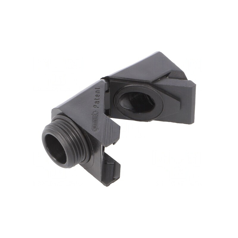 Conector unghiular PG11 IP68 negru poliamidă | Electronic-mag.ro | Componente Electronice