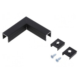 Conector 90° Aluminiu Anodat Negru SMART10 | Electronic-mag.ro | Componente Electronice