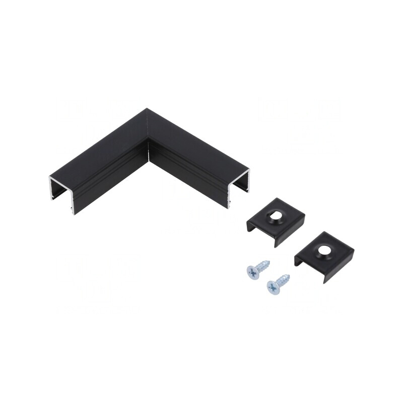 Conector 90° Aluminiu Anodat Negru SMART10 | Electronic-mag.ro | Componente Electronice
