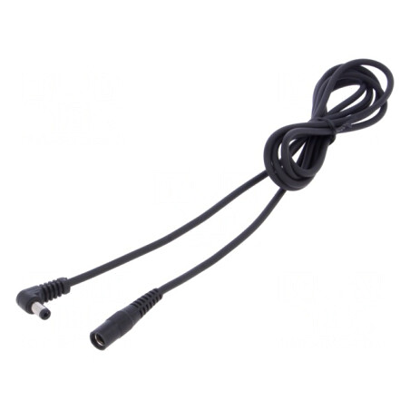 Cablu Alimentare DC 5,5/2,1 Mufă-Soclu Unghi Negru 1x1mm2 | Electronic-mag.ro | Componente Electronice