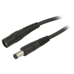 Cablu DC 5,5x2,5mm Negru 2m