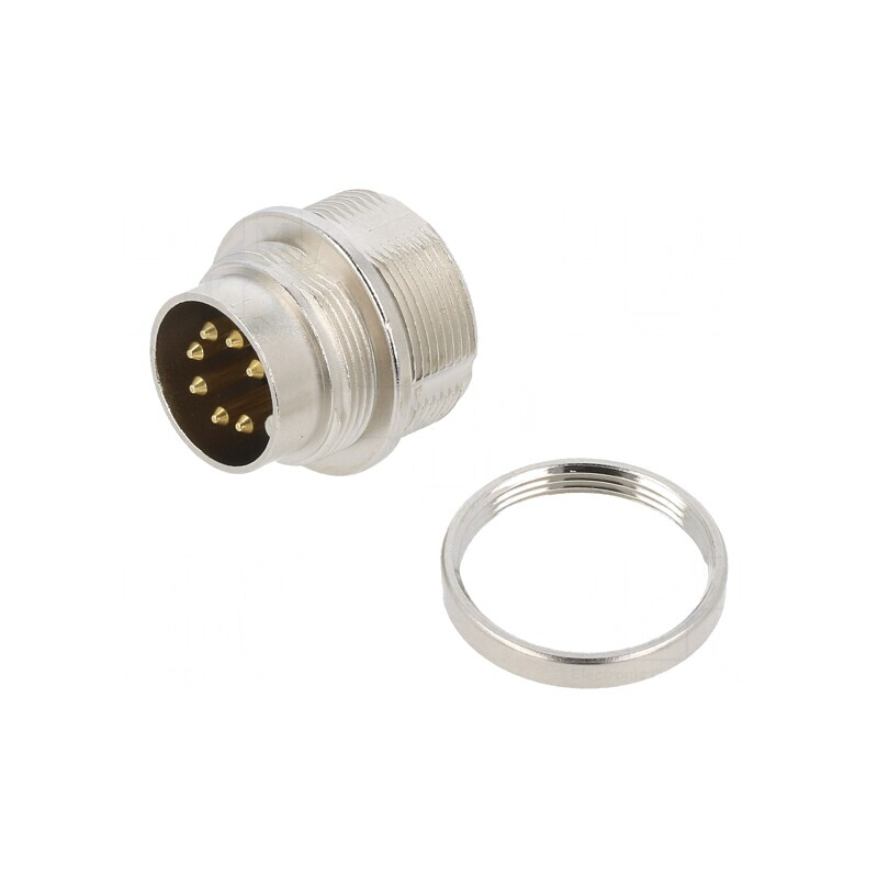 Conector M16 soclu tată 7 PIN 5A 60V IP68 | Electronic-mag.ro | Componente Electronice