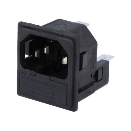 Conector Alimentare AC 10A 250V IEC 60320 Soclu Tată | Electronic-mag.ro | Componente Electronice