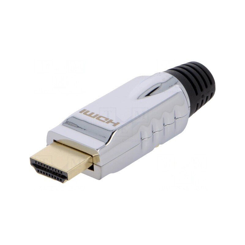 Conector HDMI Mufă Tată Aurit Drept