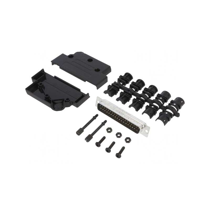 Conector D-Sub 37 pini tată 45° lipire pe cablu aurit | Electronic-mag.ro | Componente Electronice
