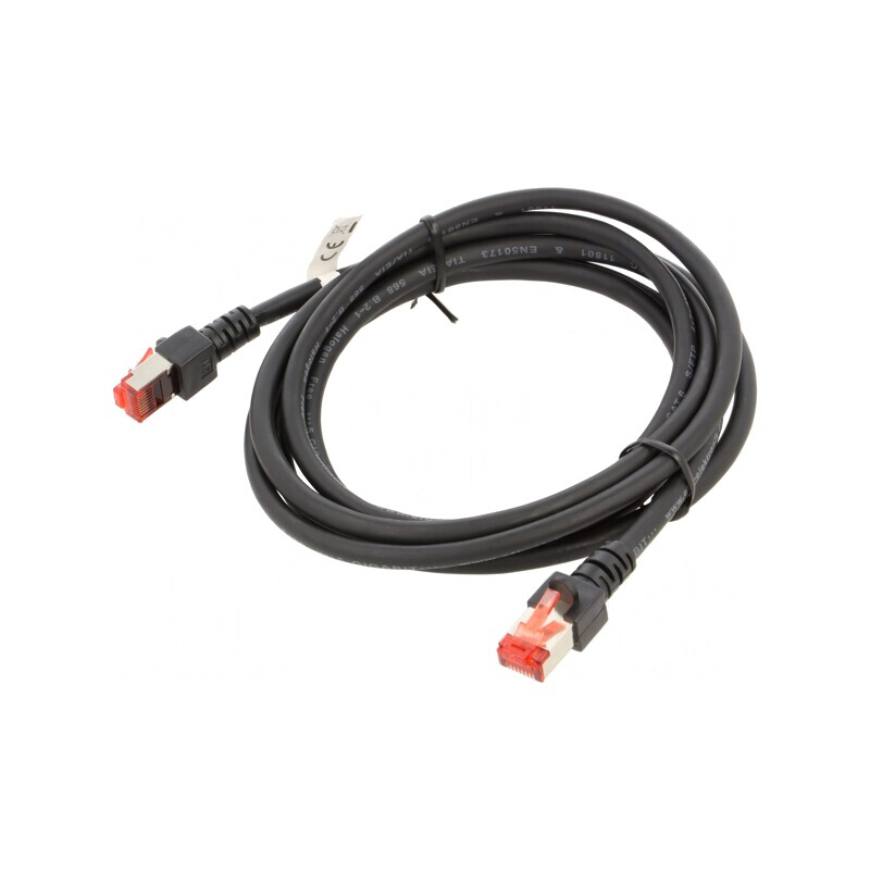 Cablu Patch S/FTP Cat6 LSZH Negru 2m 27AWG | Electronic-mag.ro | Componente Electronice