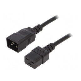 Cablu Alimentare IEC C19 Mamă la IEC C20 Tată 1,8m Negru | Electronic-mag.ro | Componente Electronice