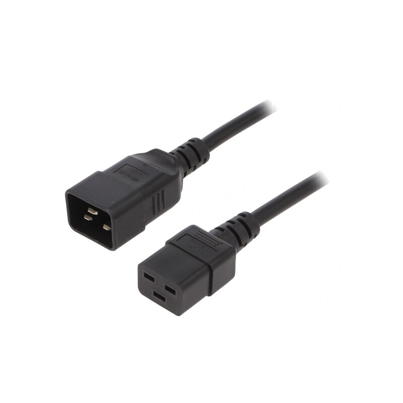 Cablu Alimentare IEC C19 Mamă la IEC C20 Tată 1,8m Negru | Electronic-mag.ro | Componente Electronice