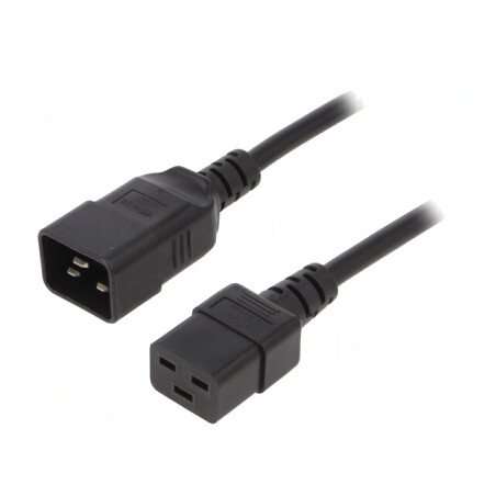 Cablu Alimentare IEC C19 Mamă la IEC C20 Tată 1,8m Negru | Electronic-mag.ro | Componente Electronice