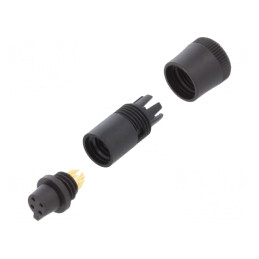 Conector circular mamă 4 pini aurit 3A