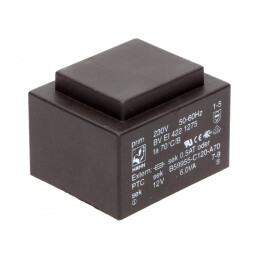 Transformator încapsulat 6VA 230V 12V 500mA PCB | Electronic-mag.ro | Componente Electronice