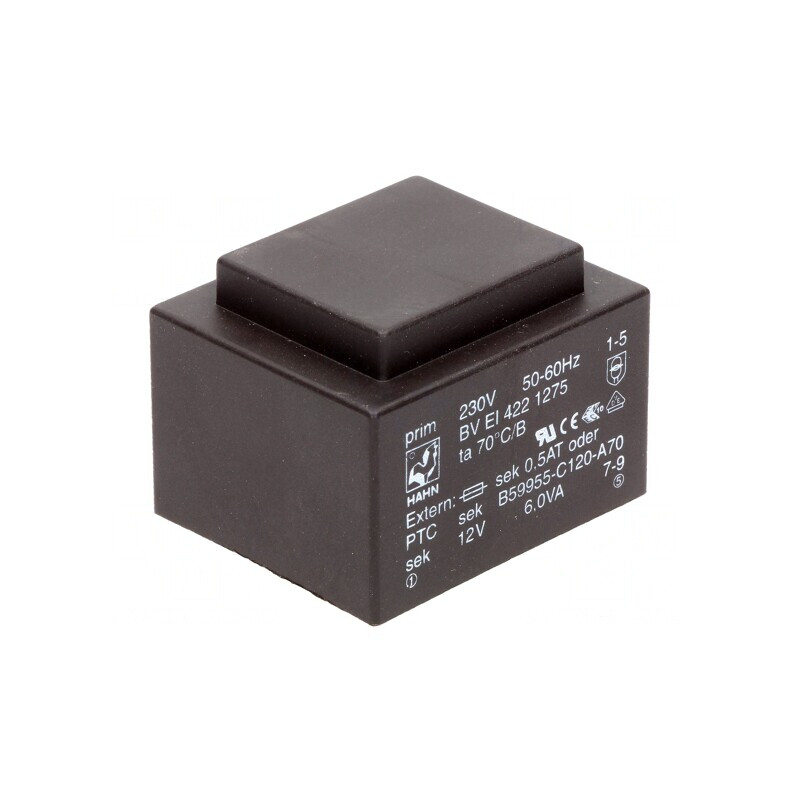 Transformator încapsulat 6VA 230V 12V 500mA PCB | Electronic-mag.ro | Componente Electronice