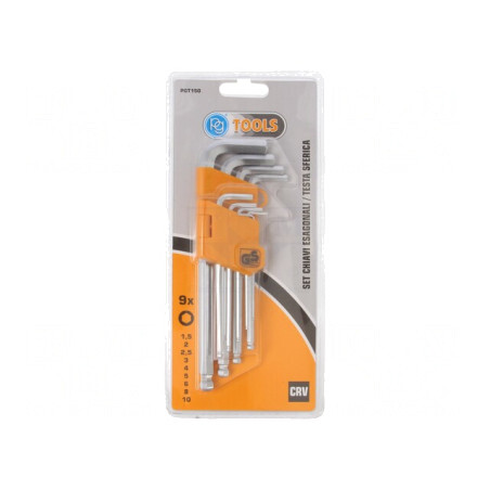Set Chei Imbus Sferic Oțel Crom-Vanadium 9 Bucăți | Electronic-mag.ro | Componente Electronice