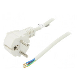 Cablu alimentare alb 3m 10A ştecăr unghiular | Electronic-mag.ro | Componente Electronice