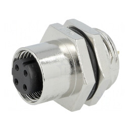 Soclu M12 Ethernet IP68 250V 4A 4 PIN Mamă | Electronic-mag.ro | Componente Electronice