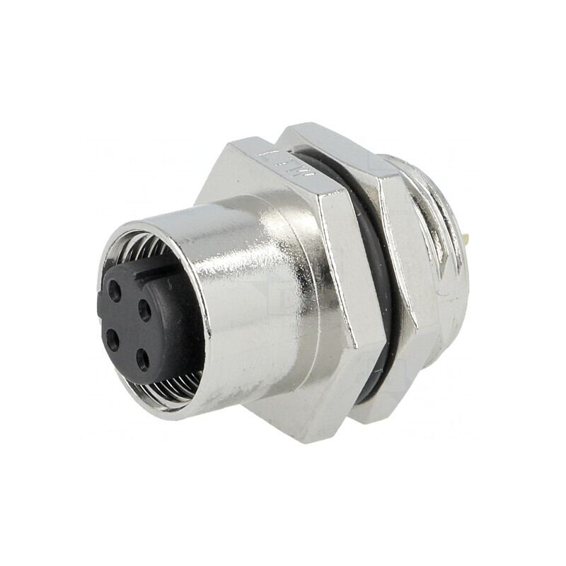 Soclu M12 Ethernet IP68 250V 4A 4 PIN Mamă | Electronic-mag.ro | Componente Electronice