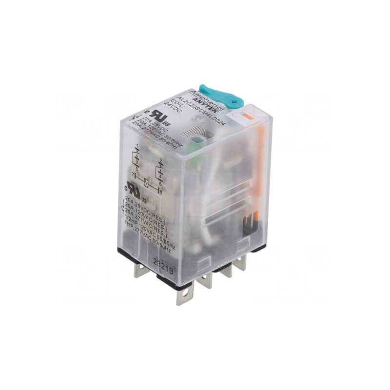 Releu Electromagnetic Industrial DPDT 24VDC 20A 277VAC cu Soclu | Electronic-mag.ro | Componente Electronice