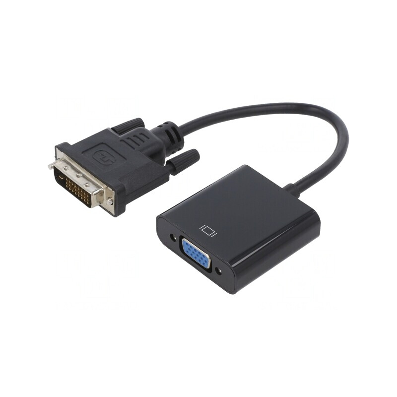 Convertor D-Sub 15pin HD la DVI-D 0,2m Negru | Electronic-mag.ro | Componente Electronice