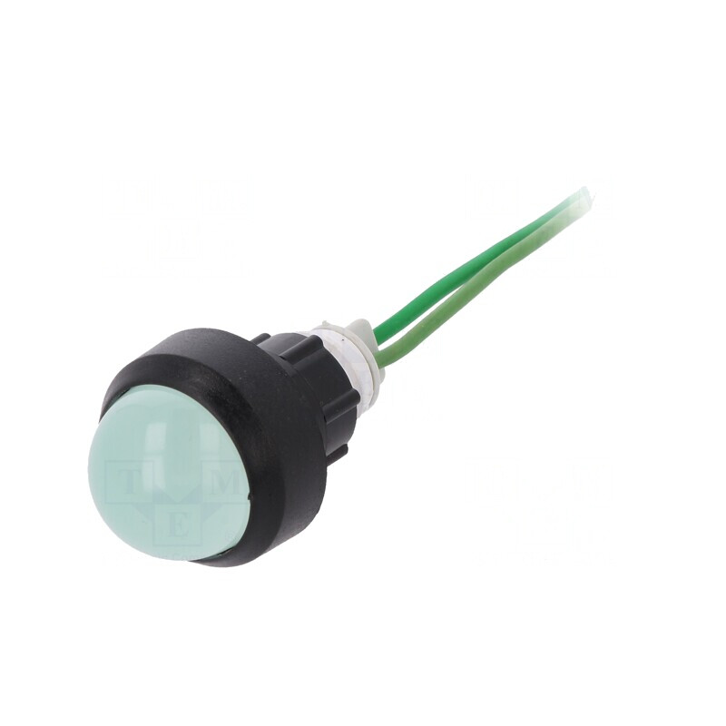 Lampă LED verde 230VAC Ø13mm cablu 300mm | Electronic-mag.ro | Componente Electronice