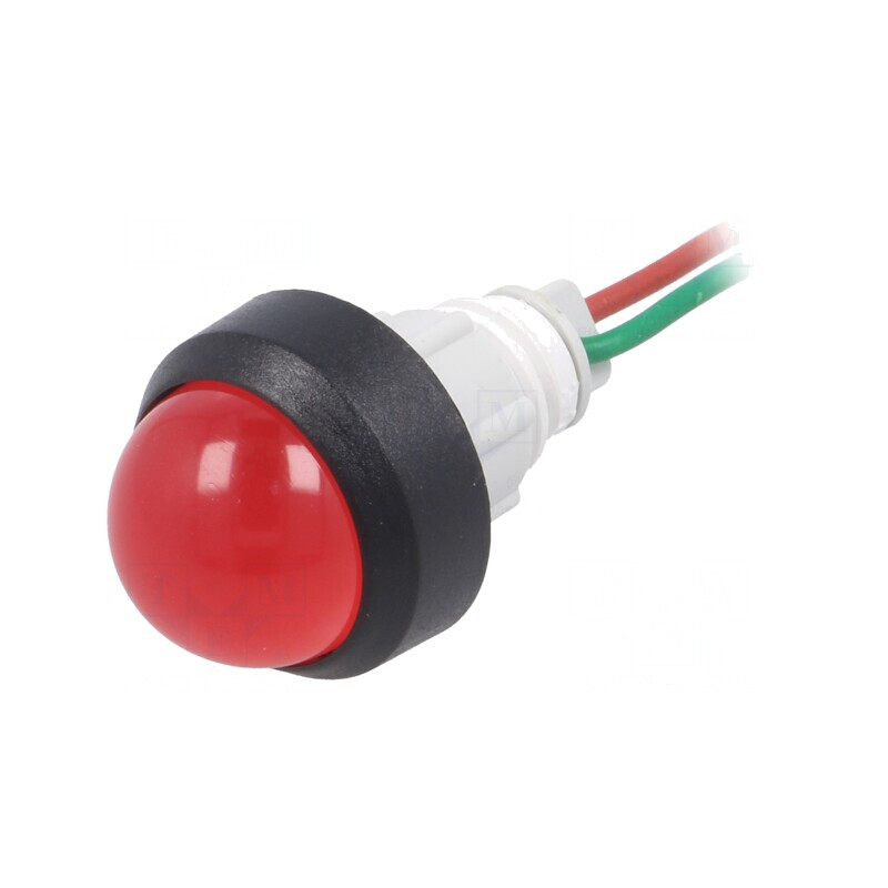 Lampă LED Convexă Roșie 24V Ø13mm Plastic | Electronic-mag.ro | Componente Electronice Lampă LED Convexă Roșie 24V Ø13mm Plastic | Electronic-mag.ro | Componente Electronice