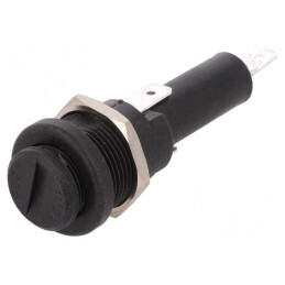 Clemă siguranțe cilindrice 6,3x32mm 250V neagră | Electronic-mag.ro | Componente Electronice