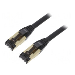 Patch cord S/FTP Cat 8 LSZH Negru 3m | Electronic-mag.ro | Componente Electronice