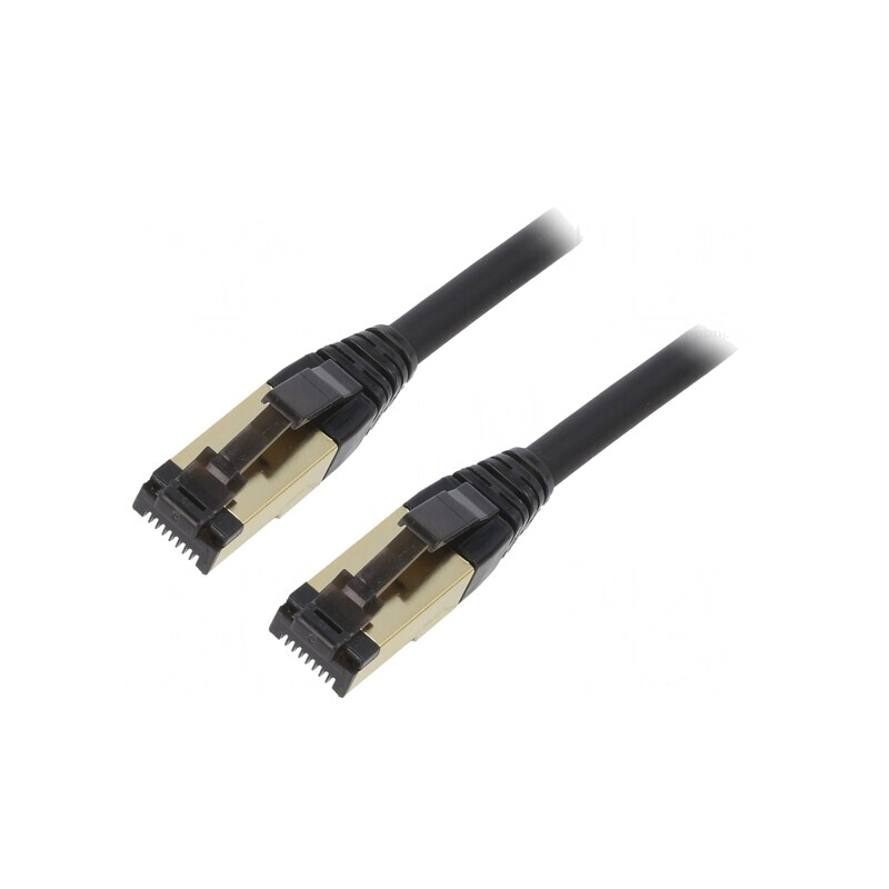 Patch cord S/FTP Cat 8 LSZH Negru 3m | Electronic-mag.ro | Componente Electronice