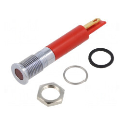 Lampă LED Roșie IP67 Ø8mm Alamă | Electronic-mag.ro | Componente Electronice