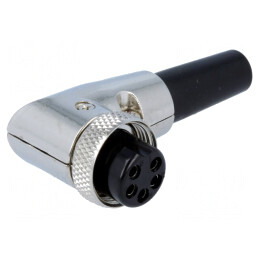 Mufă Microfon Mamă 5 PIN 90° 6mm | Electronic-mag.ro | Componente Electronice