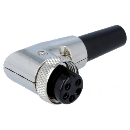 Mufă Microfon Mamă 5 PIN 90° 6mm | Electronic-mag.ro | Componente Electronice