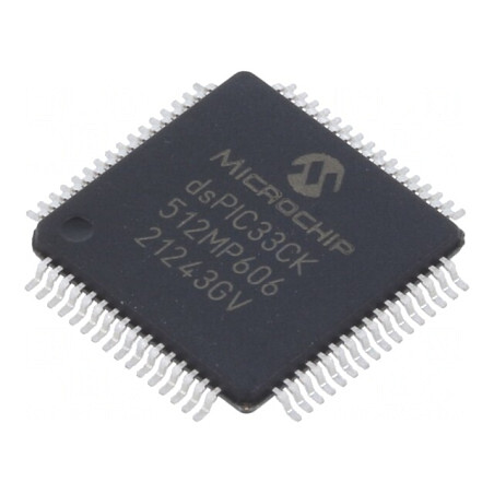 Microcontroler dsPIC 512kB 64kBSRAM TQFP64 0.5mm | Electronic-mag.ro | Componente Electronice