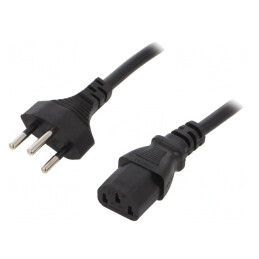 Cablu Alimentare Negru 2.5m 3x1mm2 IEC C13 to SEV-1011 | Electronic-mag.ro | Componente Electronice