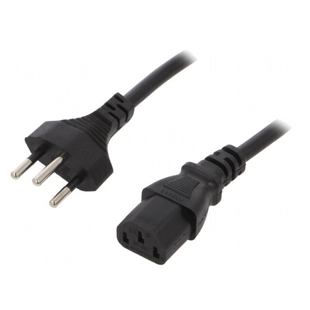 Cablu Alimentare Negru 2.5m 3x1mm2 IEC C13 to SEV-1011 | Electronic-mag.ro | Componente Electronice